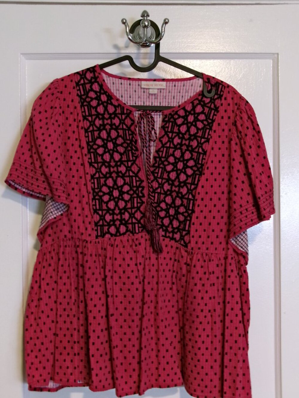 🌸 Knox Rose Boho Embroidered Peasant Blouse – Size [Insert Size] 🌸